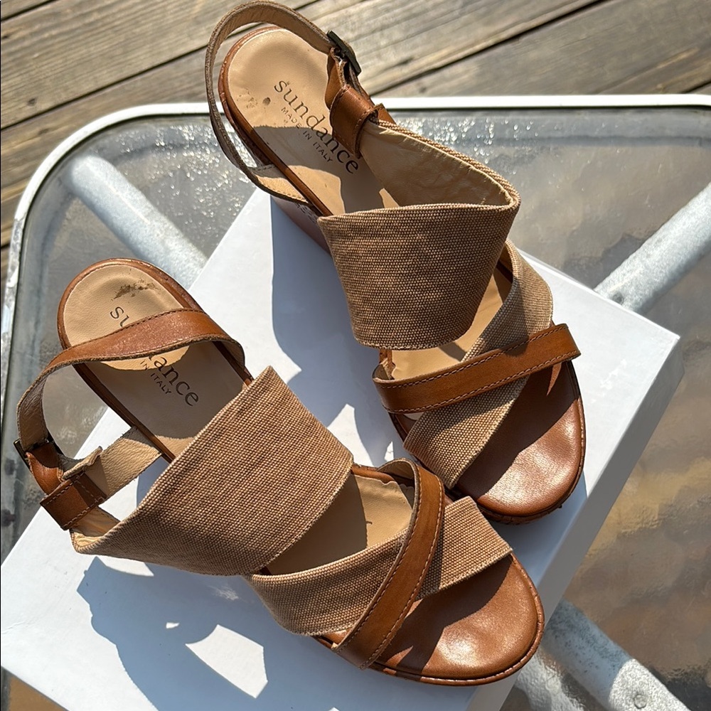 Sundance Brown and Tan Women's Sandals